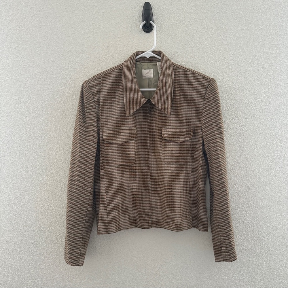 Vintage Emma James Plaid Jacket‎ Cropped Workwear Academia Grunge 14